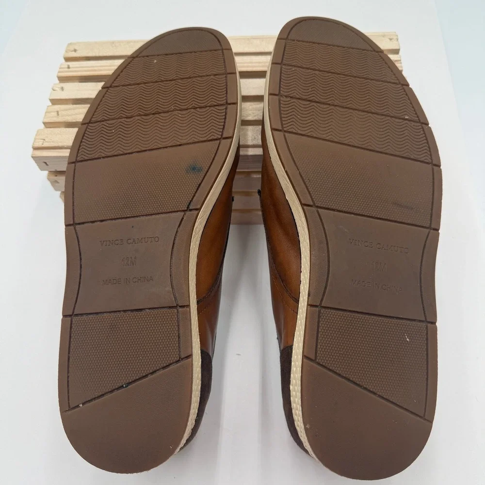 Vince Camuto Oxford Shoes Elyas Leather Suede Hybrid Brown Mens Size 12M